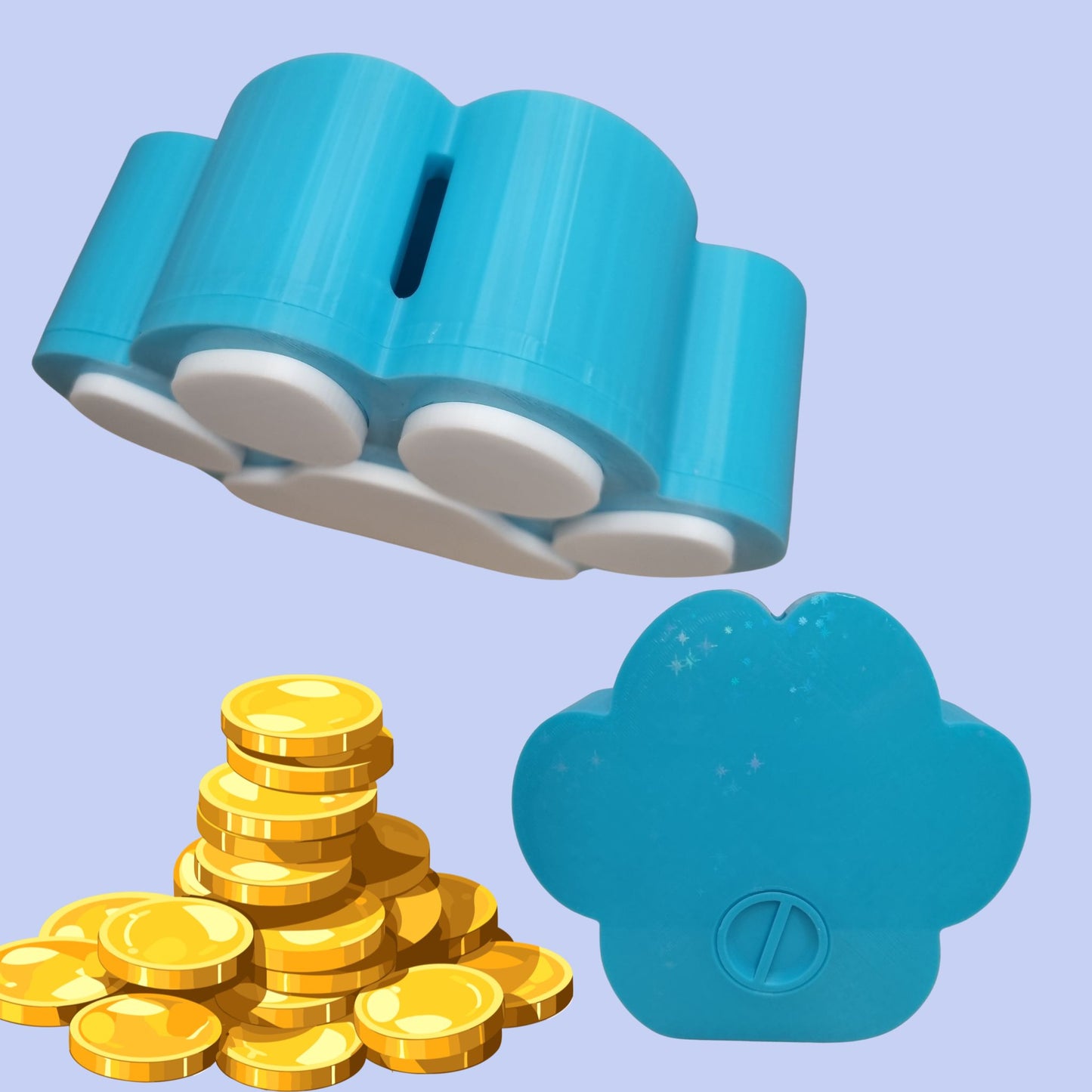 Paw Print Money Box - Top & Back