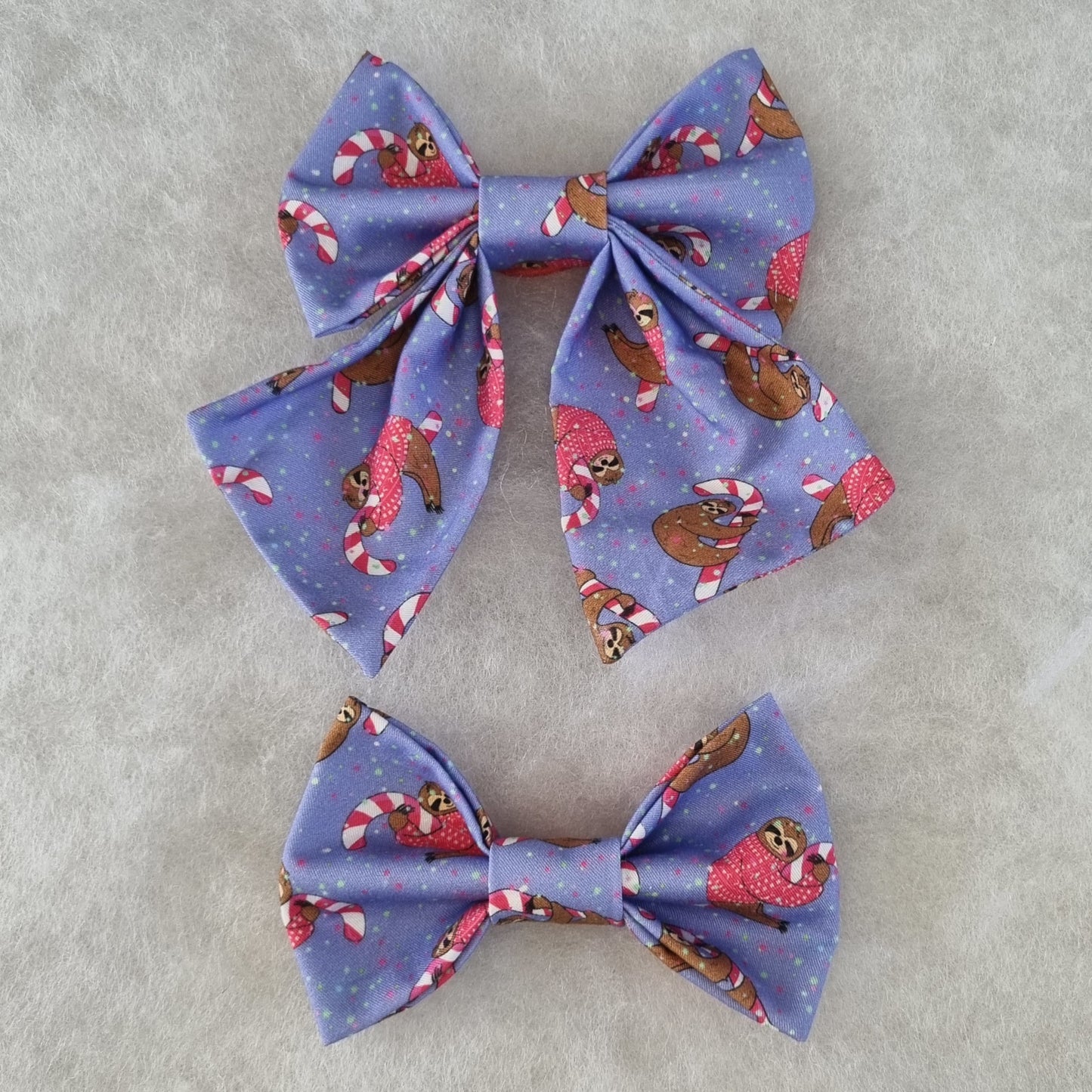 Sloths on Candy Canes Bowties - Medium
