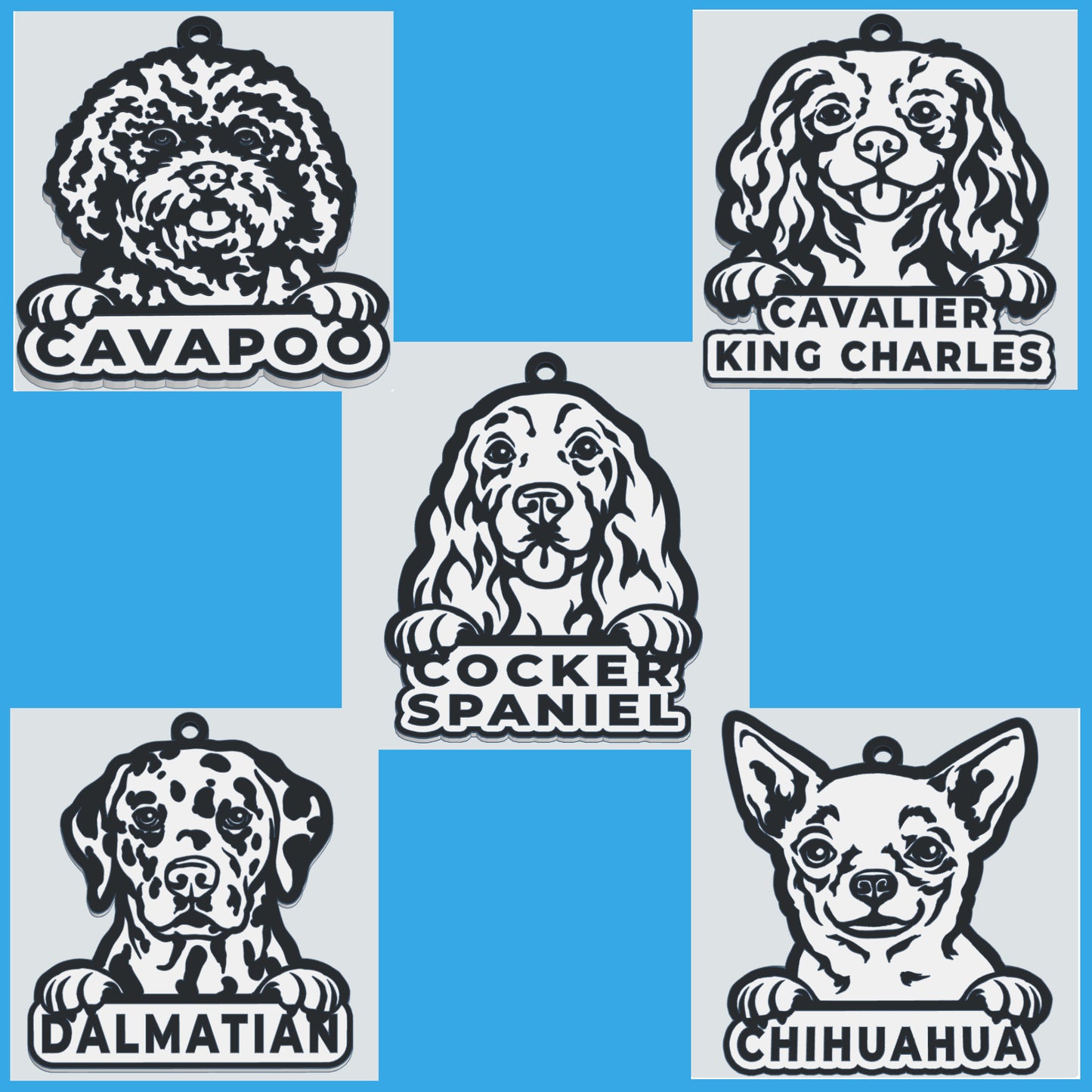 3D Printed Dog Breed Keychains