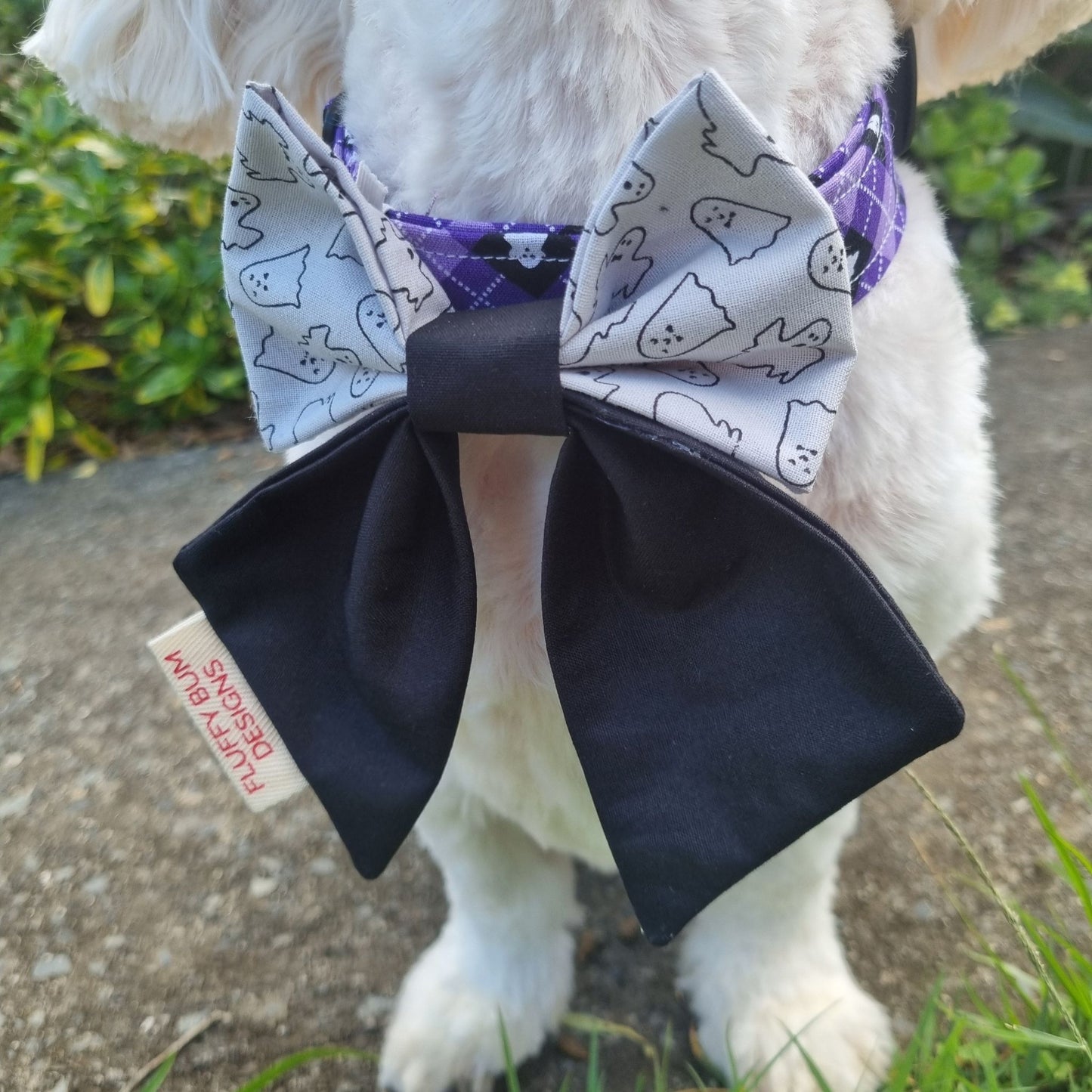 Dog wearing ghost medium sailor bowtie