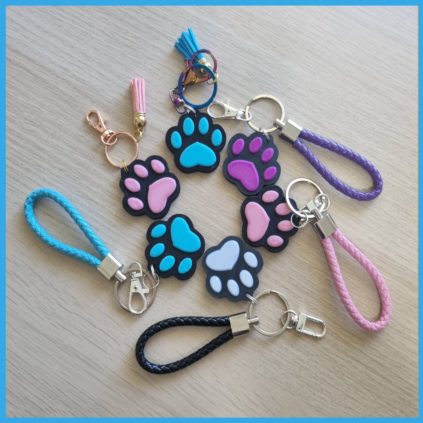 3D Printed Paw Print Keychains