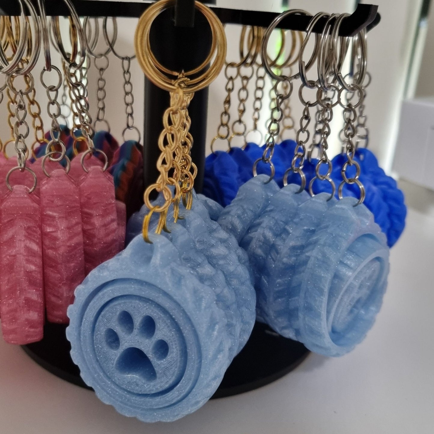 Glitter Blue Paw Fidget Spinners