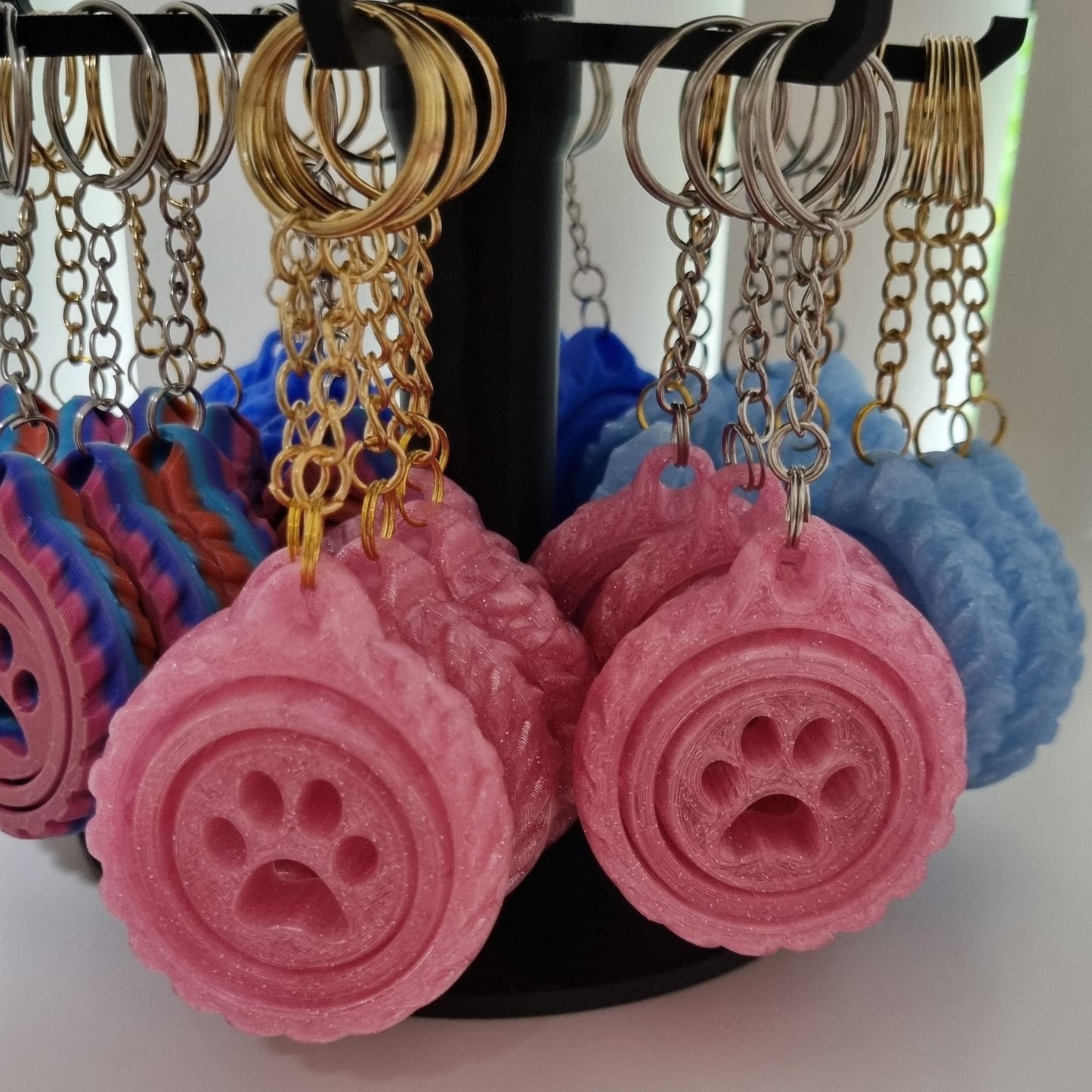 Glitter Pink Paw Fidget Spinners