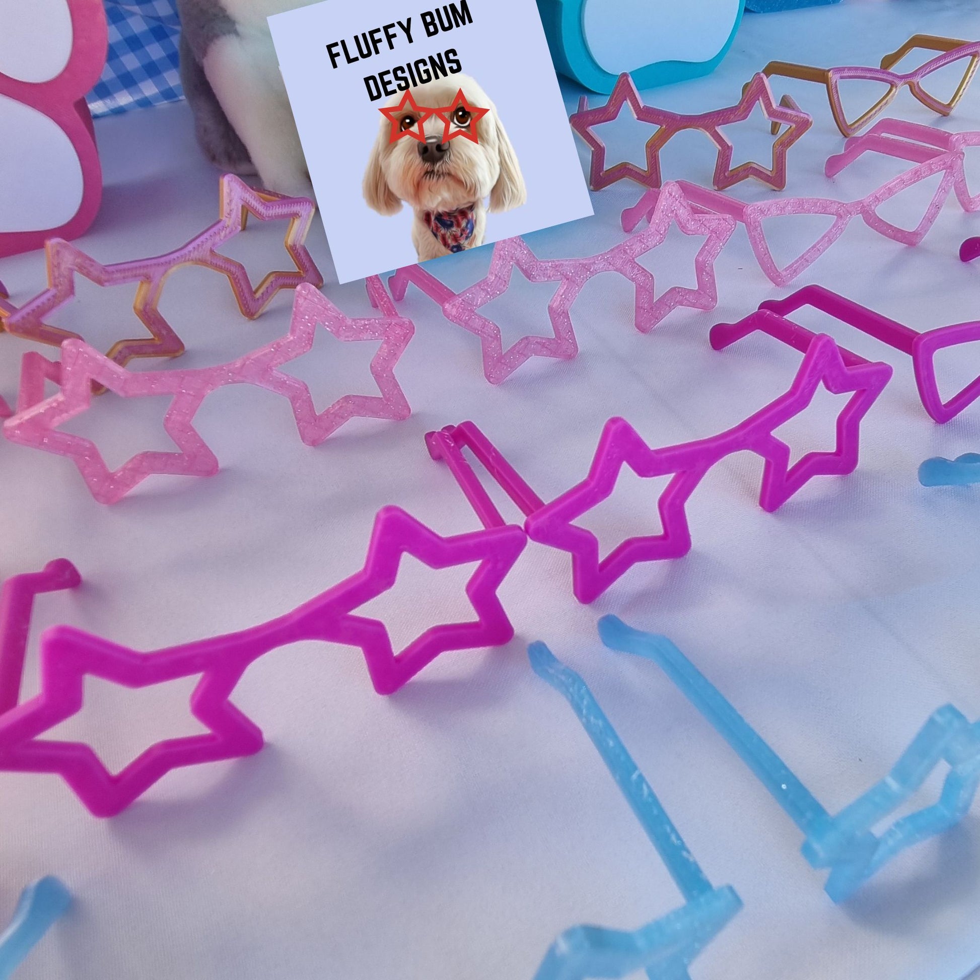 Array of Pet Sunglasses - Stars Different Colours