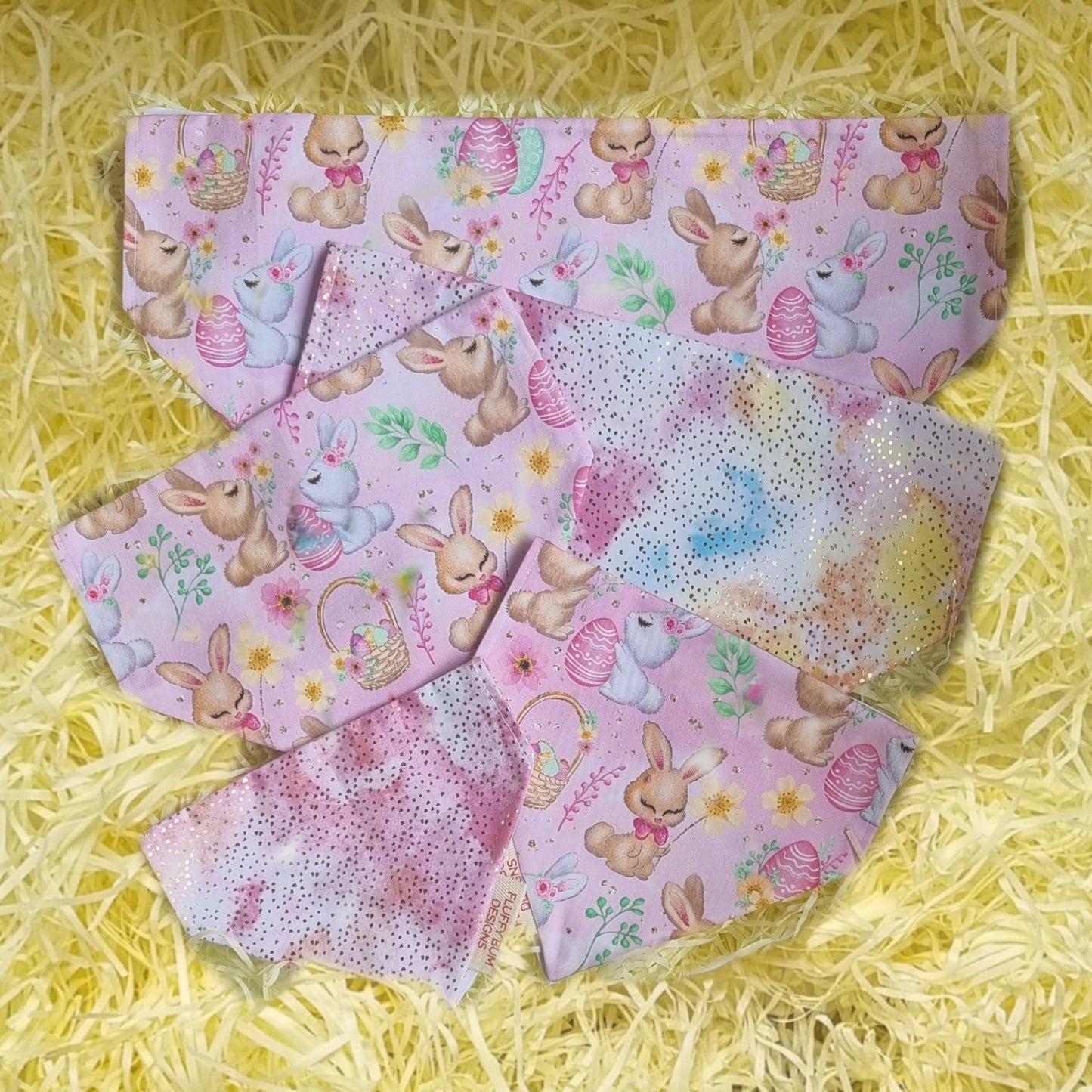 Bandanas - Pink Bunnies - All Sizes
