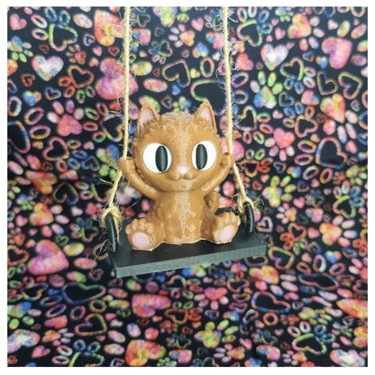 3D Printed Fuzzy Fur Cat on Swing