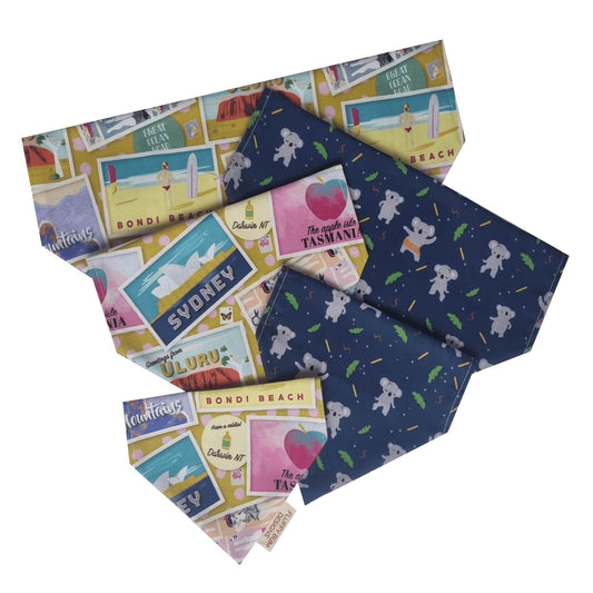 Aussie Postcards & Koalas Pet Bandana - All Sizes