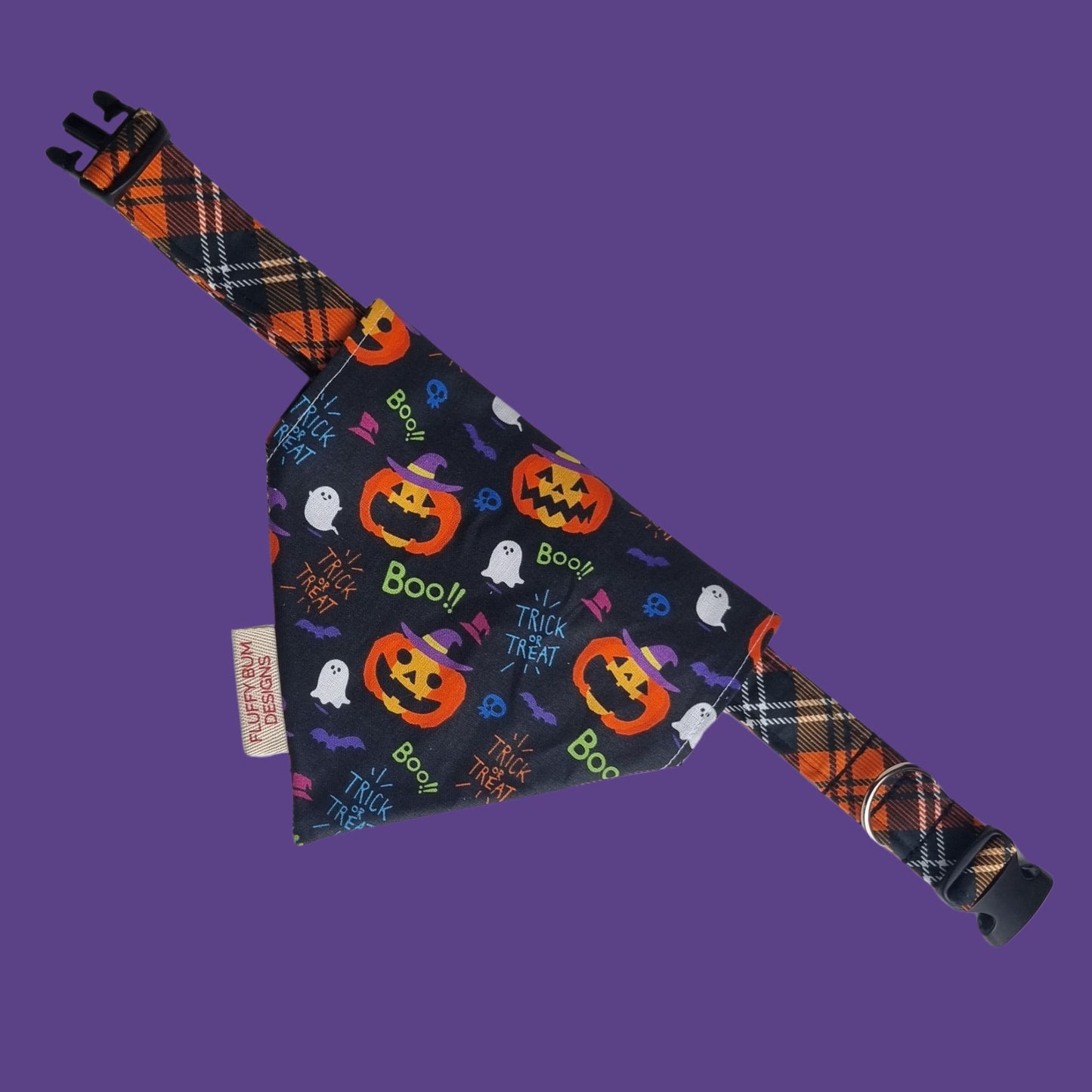 Halloween Bandana over the collar
