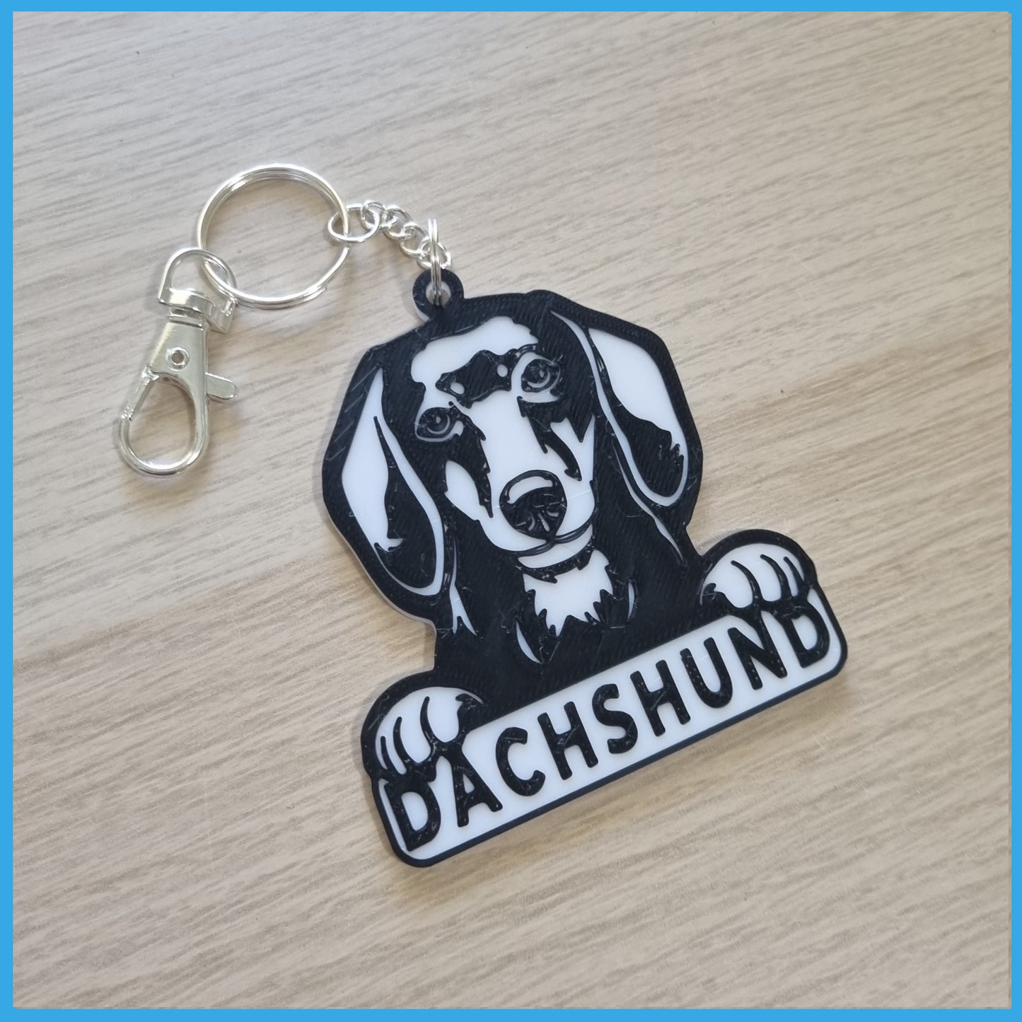 3D Print - Black & White - Dog Breed Keychains