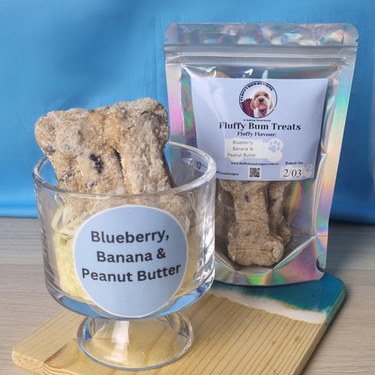 Dog Treats Bone Shape - Blueberry, Banana and Peanut Butter