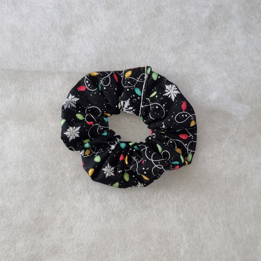 Christmas Lights & Snowflakes Scrunchie