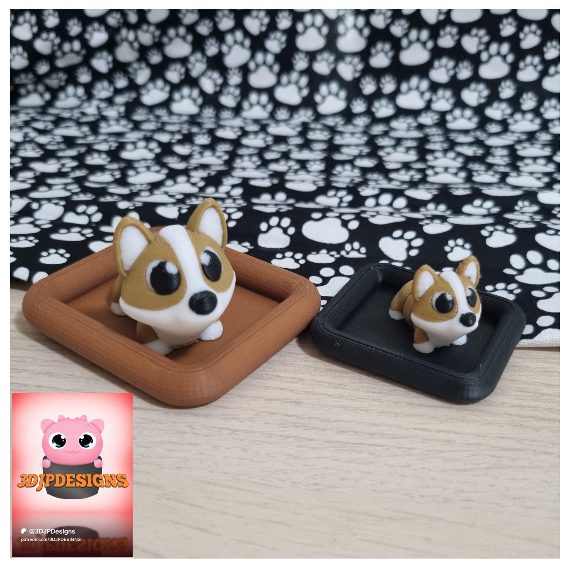 3D Printed Corgi & Bed - Both Sizes