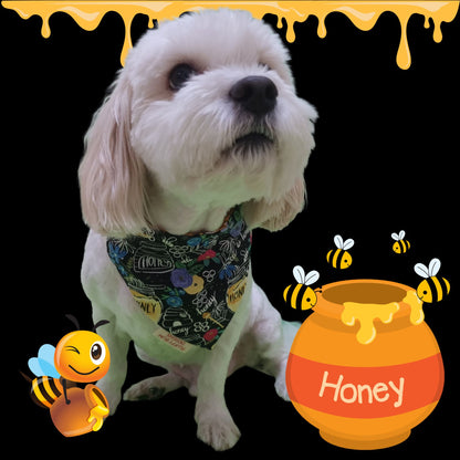 Dog wearing Honey Bee Pet Bandana - Small