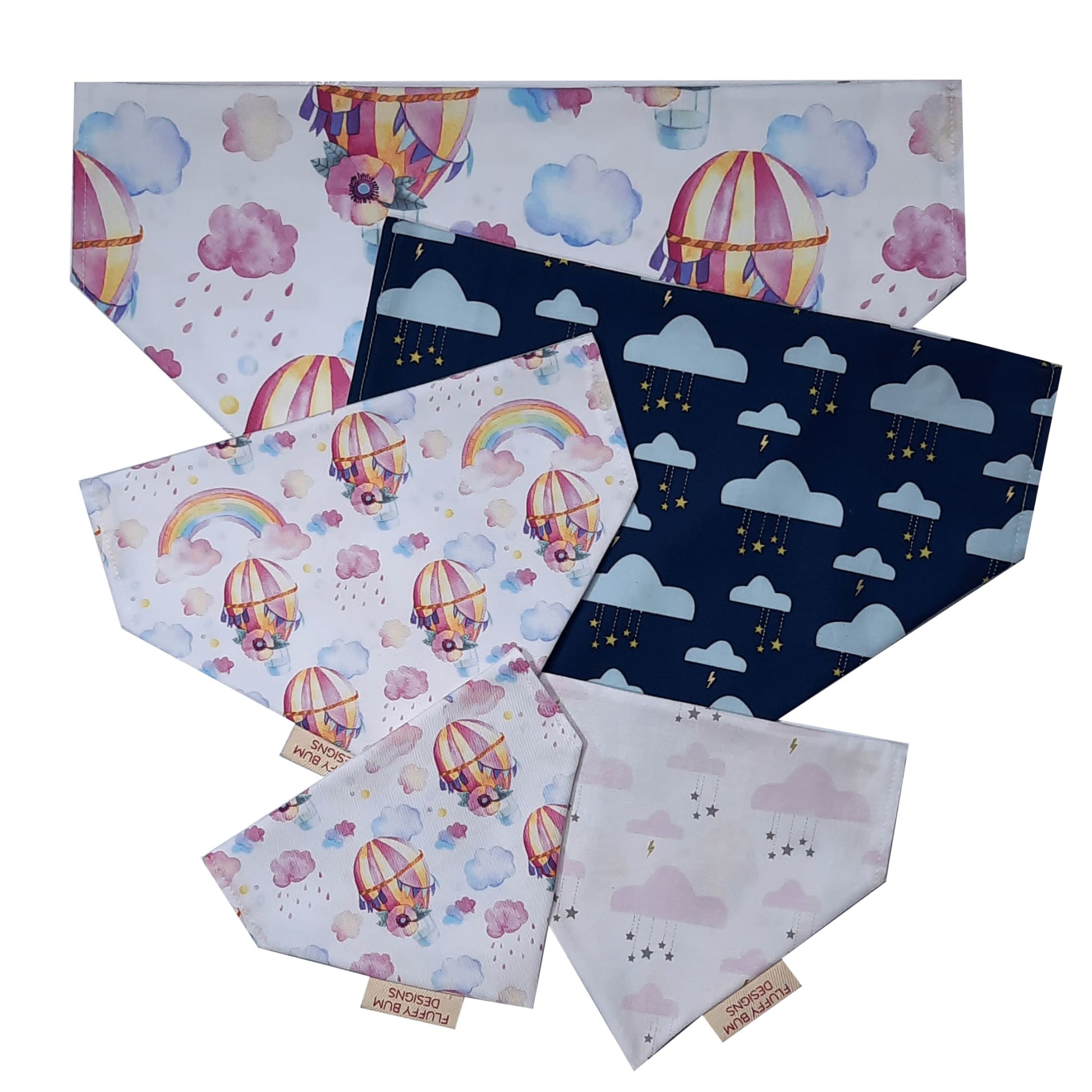 Hot Air Balloon & Cloud Design Bandana -All Sizes