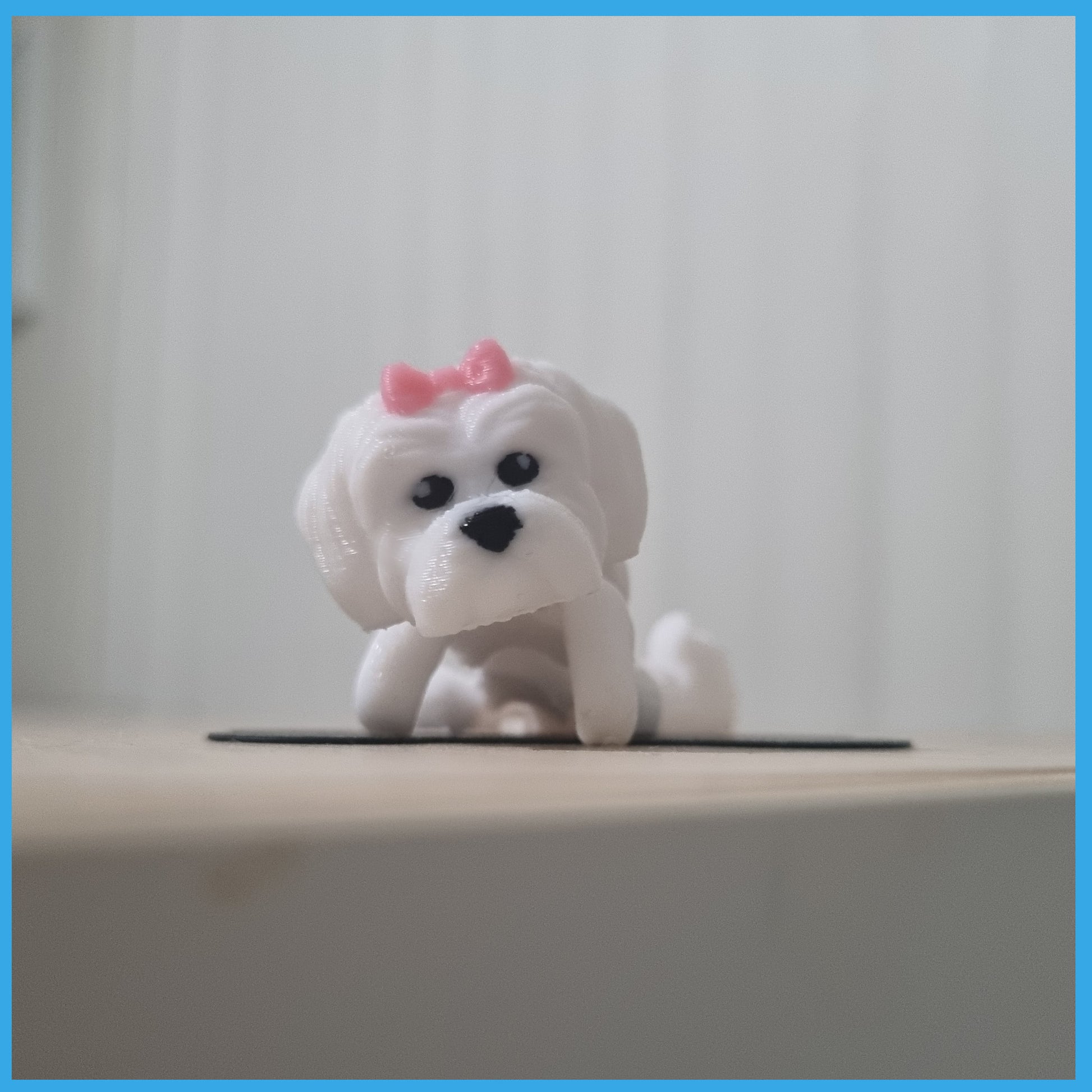 Maltese Dog with Pink Bow - 3D Print