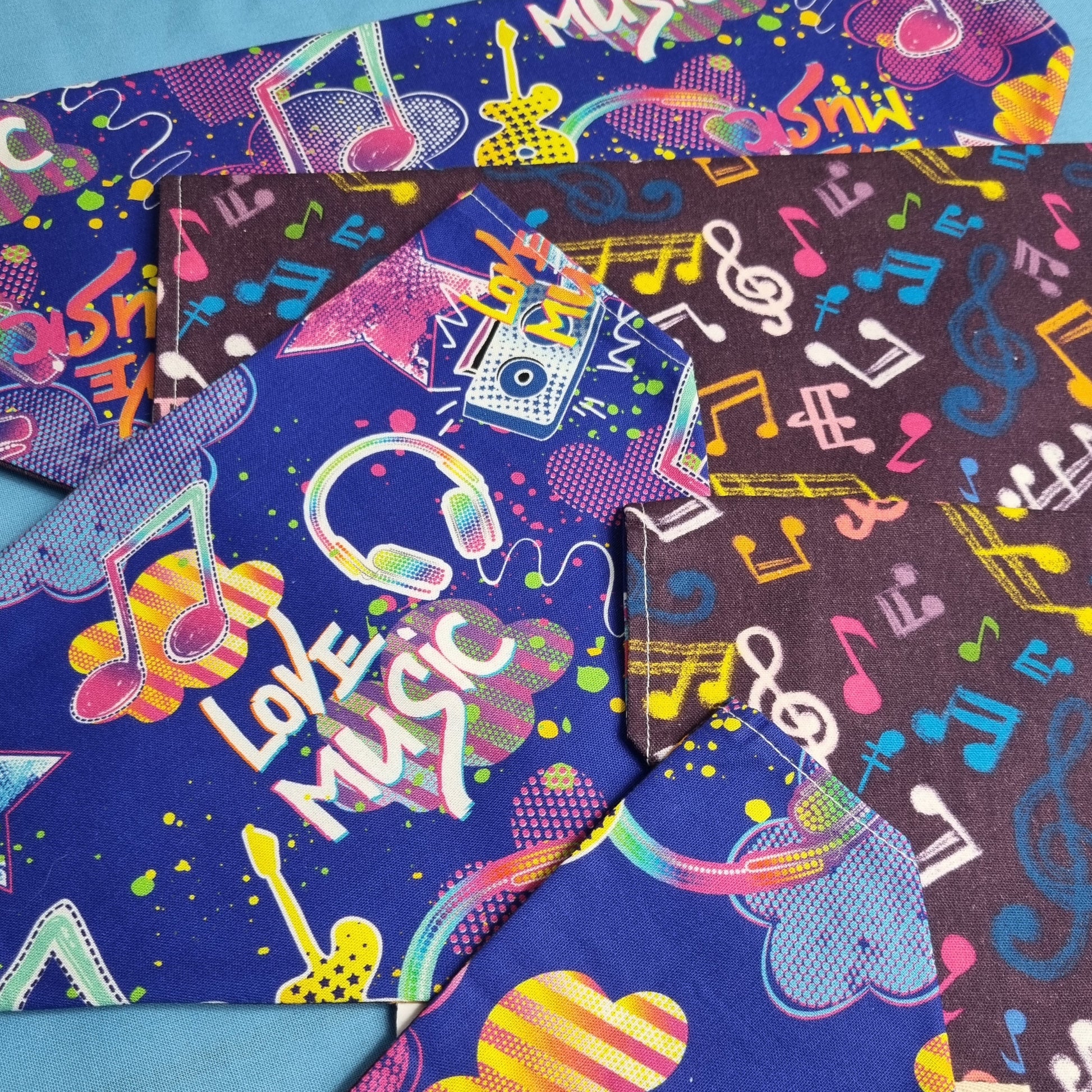 Pet Bandana Music Lovers – Fluffy Bum Designs - Main Image