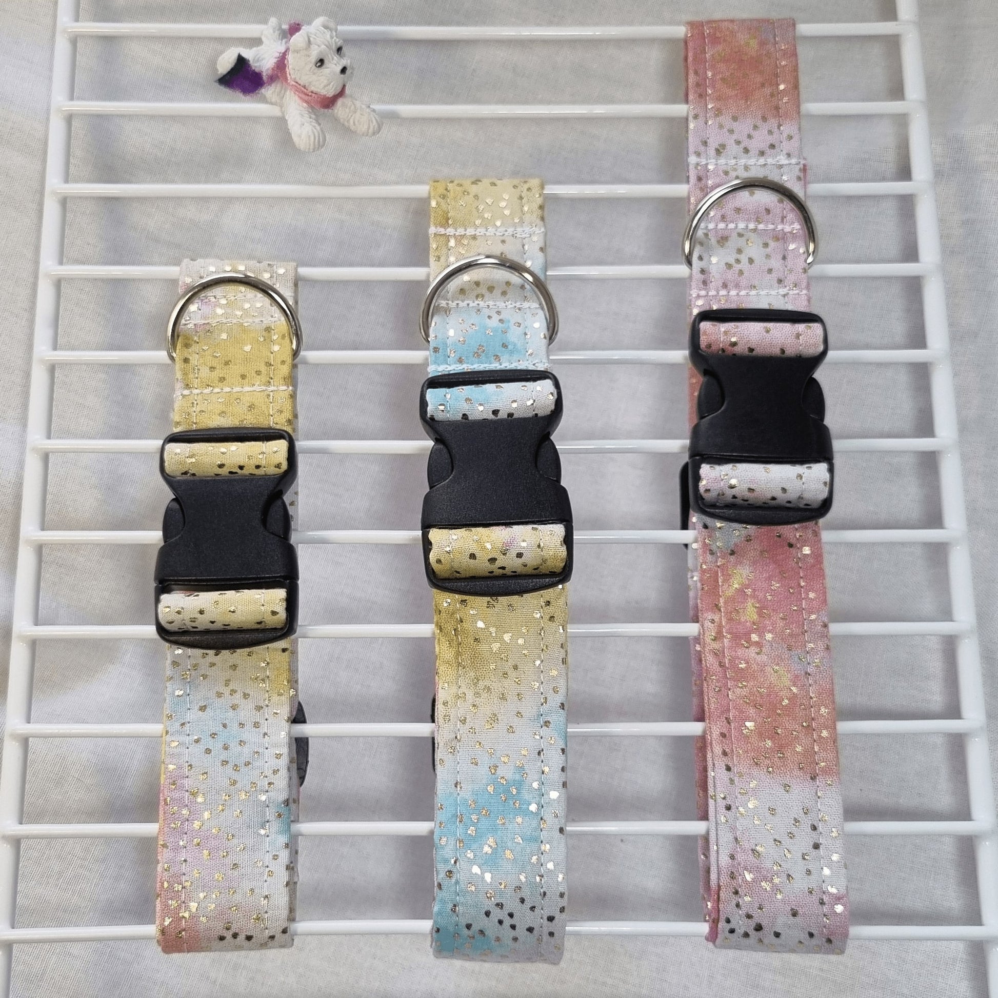 Pink Glitter Design Dog Collar - 25mm