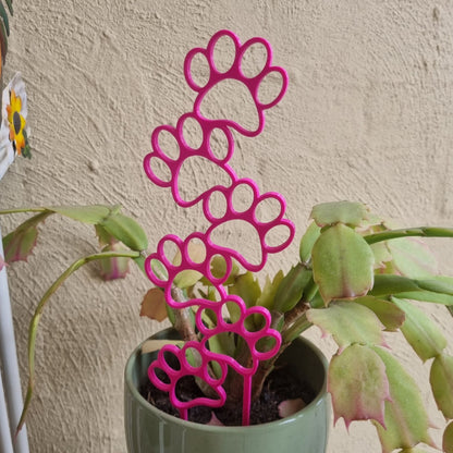 Potted Plant with 3D Printed Pink Paw Print Trellis/Planter