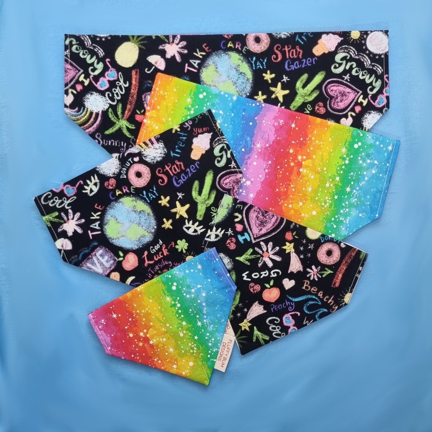 Colourful & Positive Themed Pet Bandanas - All Sizes