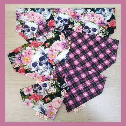 Skulls & Flowers Halloween Themed Pet Bandanas