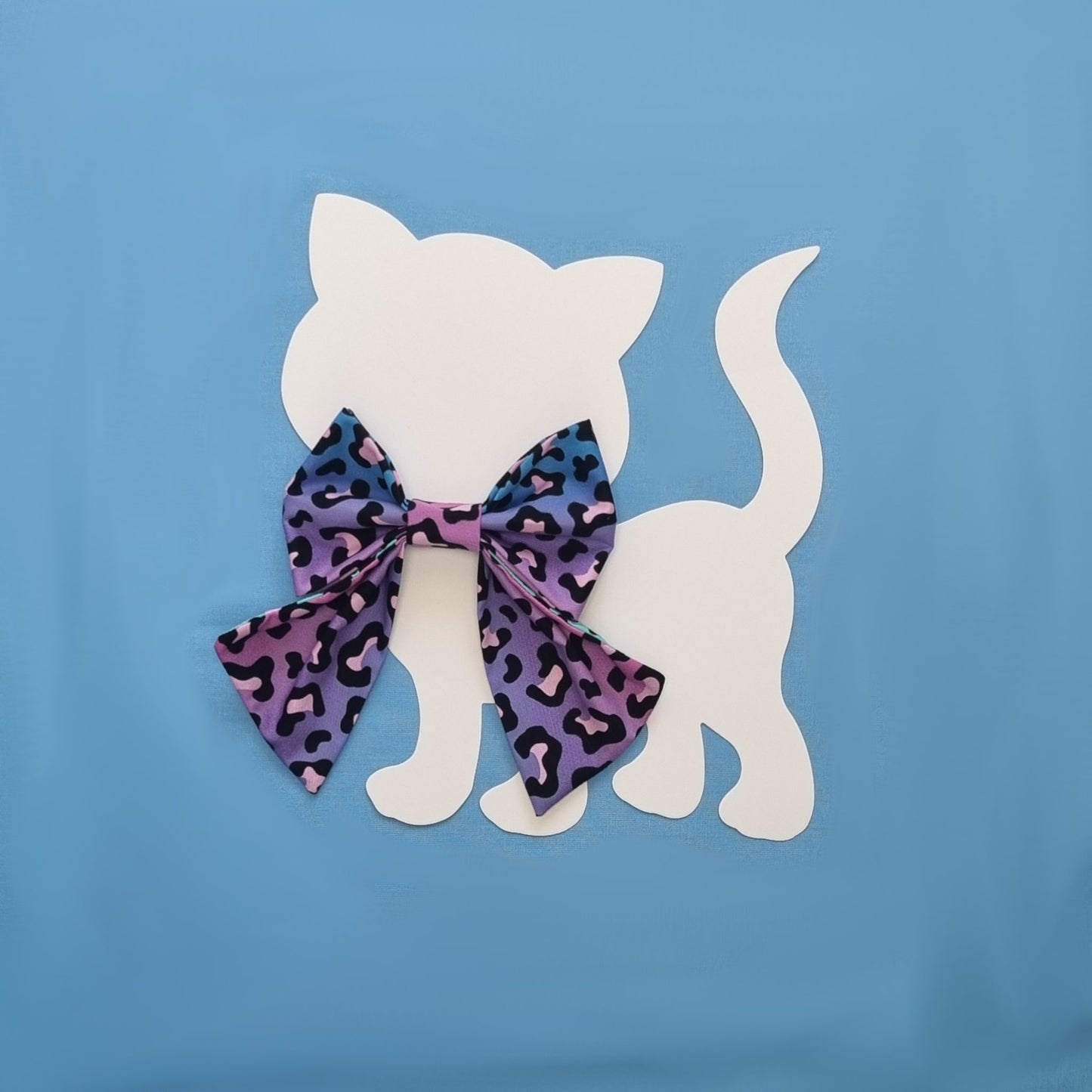 Rainbow Leopard Sailor Bowtie - Medium