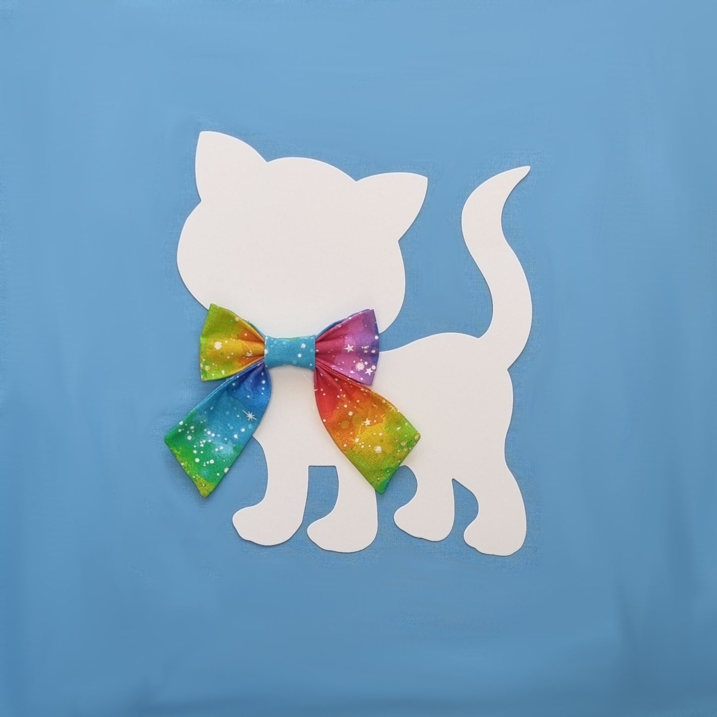 Rainbow Colours and White Stars Sailor Bowtie - Small