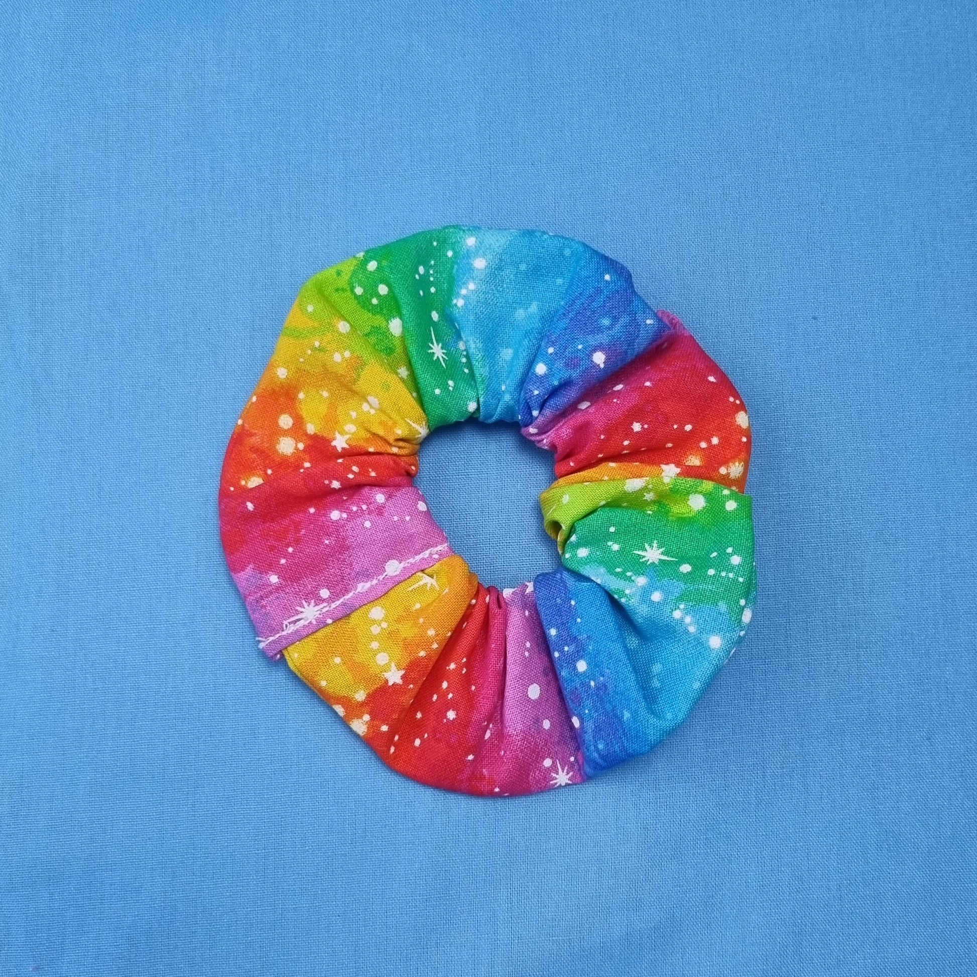 Rainbow Stars Themed Hair Scrunchie