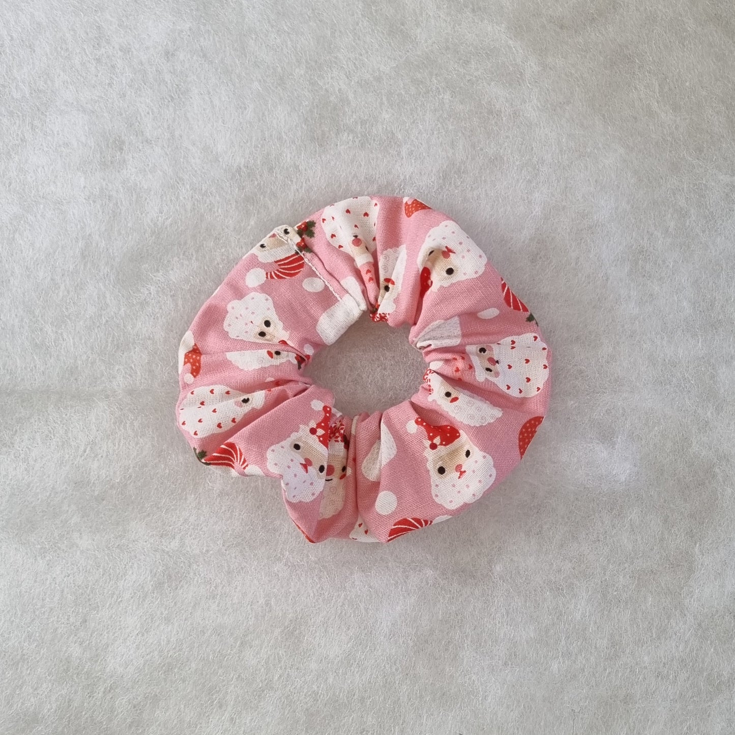 Pink Santa Faces Scrunchie