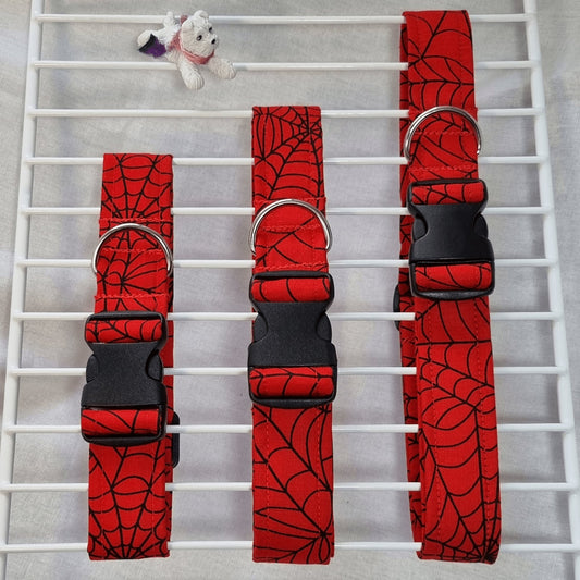 Spiderman Design Dog Collar - 25mm