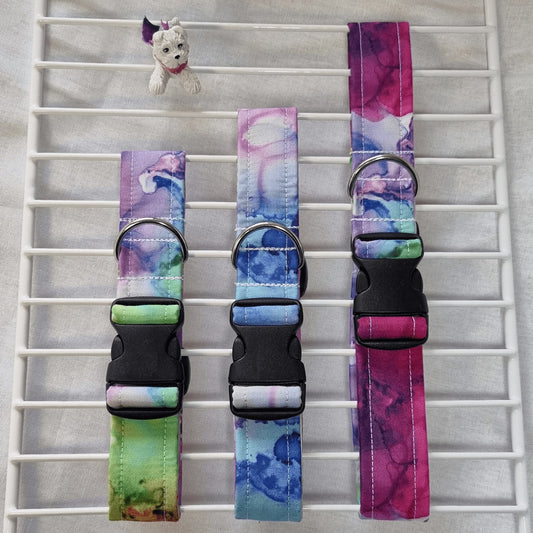 Watercolours Design Dog Collar - 25mm