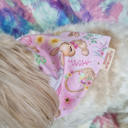 Close up of pink bunnies bandana - Small