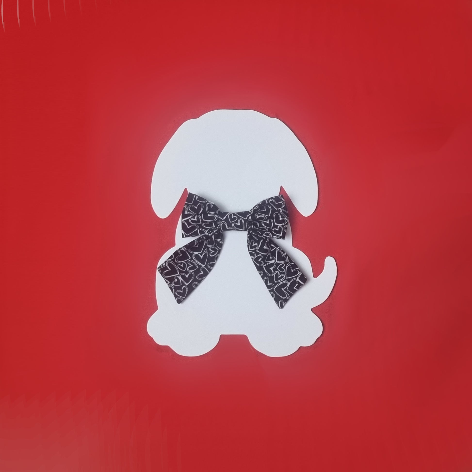 White Hearts on Black Sailor Bowtie Smal