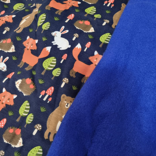 Woodland Fabric & Blue Fleece