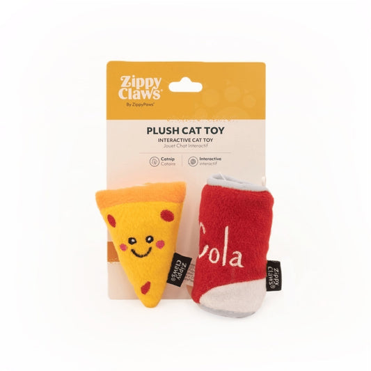 Plush Cat Toy - Pizza and Cola in Packaging