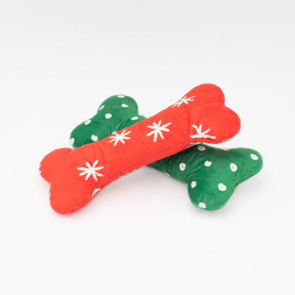 Dog Toy | Zippy Paws - Holiday Patterned Bones