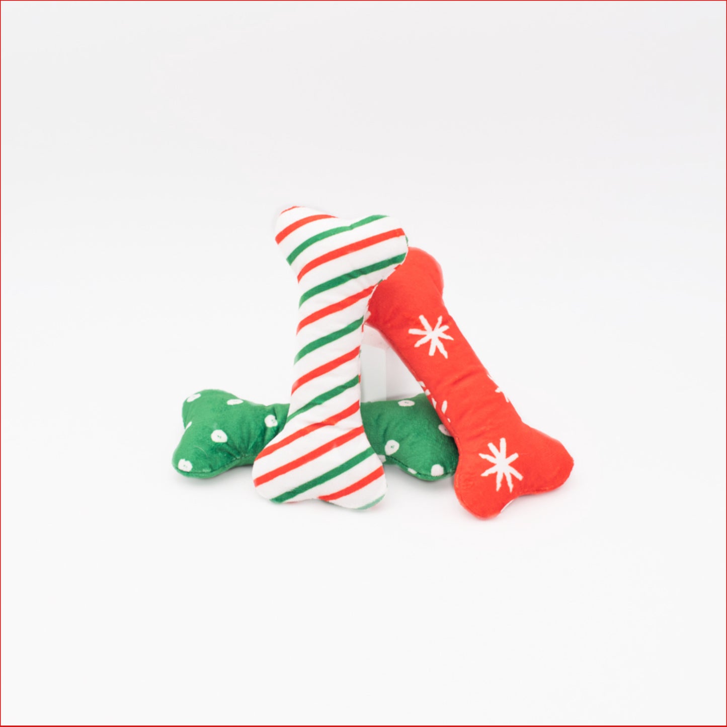 Dog Toy | Zippy Paws - Holiday Patterned Bones