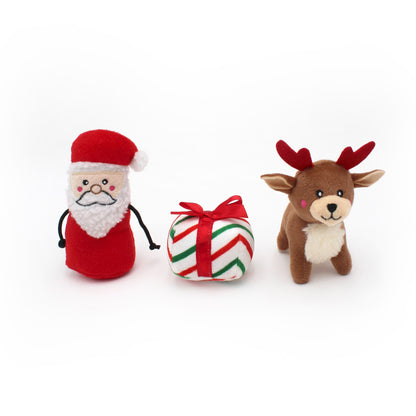 Santa's Sleigh Minis Dog Toys For Burrow - Zippy Paws Brand