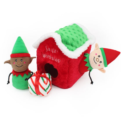 Santa's Workshop Burrow Dog Toy - Zippy Paws Brand